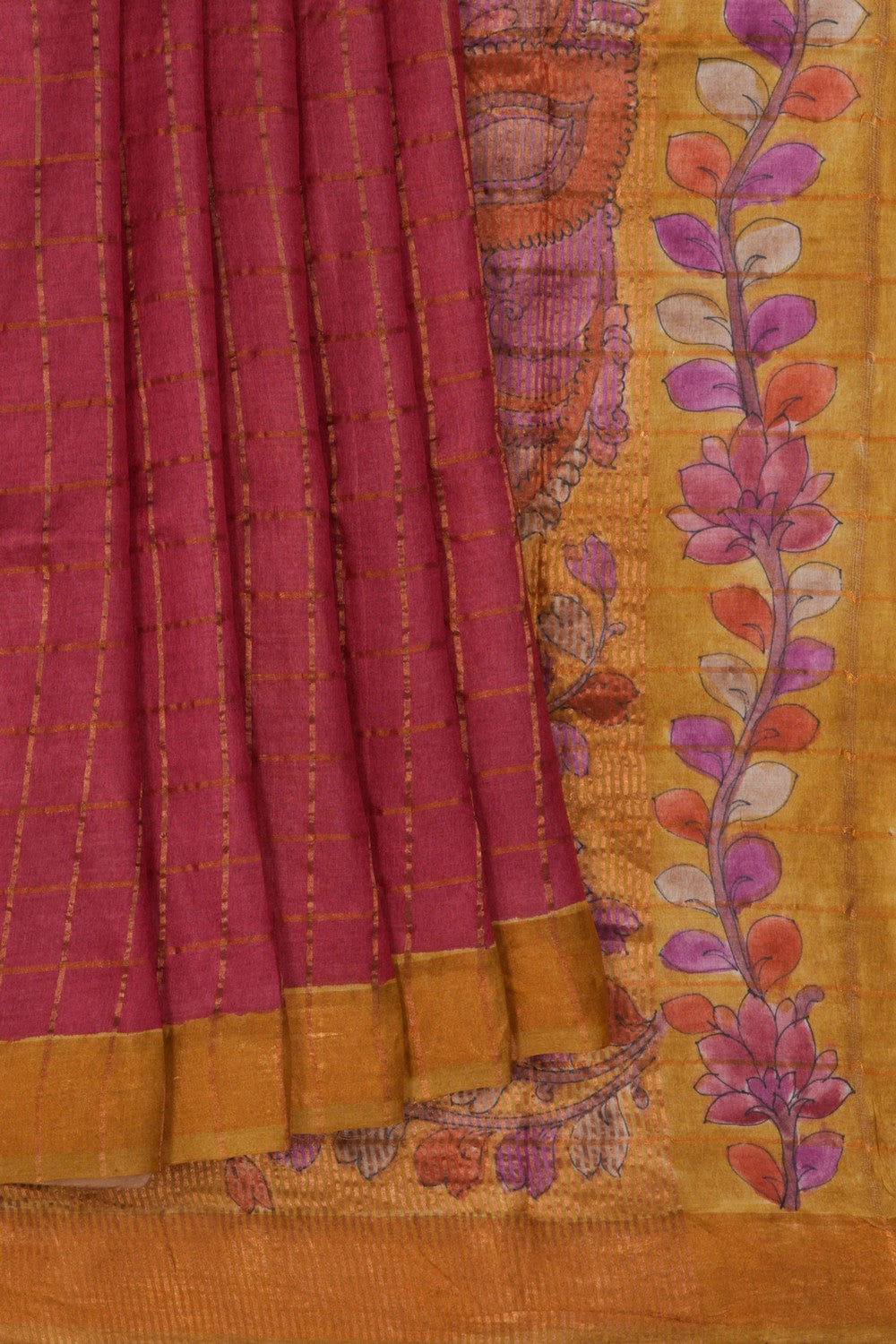 Image of A Tussar Red Saree